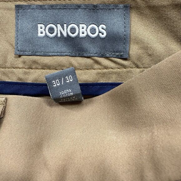 Bonobos Thursday Pants Mens 30x30 Camel Khaki Slim Straight Preppy Office HEMMED - Picture 5 of 10